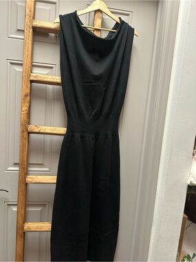 Mystree Black Strapless Wide-Leg Jumpsuit